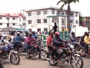 Some okada riders in Lagos.