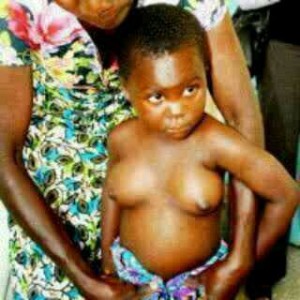 5 year old girl with breats