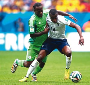 Moses in action for Super Eagles