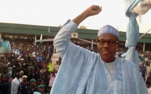 BUHARI DECLARES: General Muhammadu Buhari (rtd) declaring his intention to seek the All Progressives Congress, APC, nomination to contest next year’s presidential election yesterday.