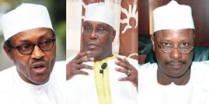 Buhari, Atiku and Kwankwaso