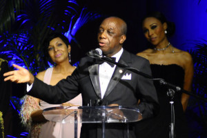 Dr. Thomas Mensah, accepts Excellence in Science and Technology Award at the Not Alone Foundation Second Biennial Diamond Awards at Morehouse College Ray Charles Performing Arts Center.