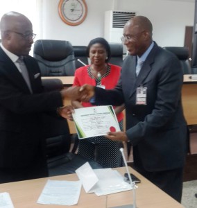 Omo-Agege receives certificate